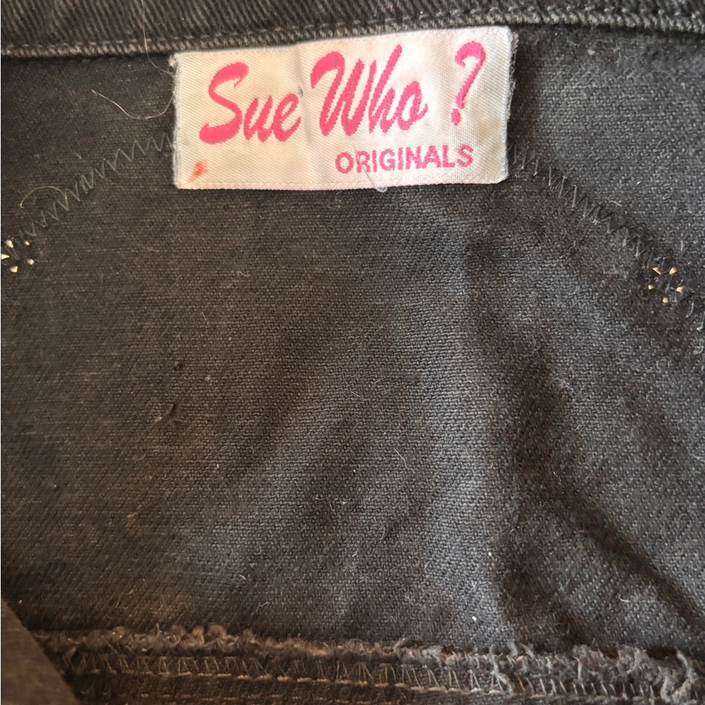 Jordache Black Denim Jacket with Zebra Trim - Picture 5 of 7